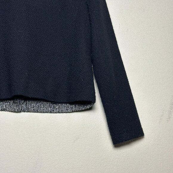 Banana Republic Sweater Women 8 Wool Blend Full Zip Sequined Metallic Black Grey - Picture 12 of 13